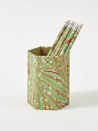 Cabana Magazine Marbled pencil holder set at Collagerie