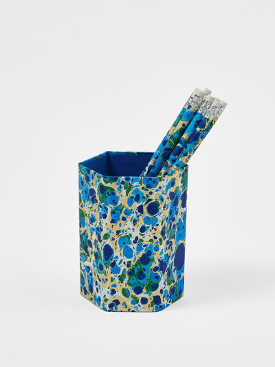 Cabana Magazine Marbled pencil holder set at Collagerie