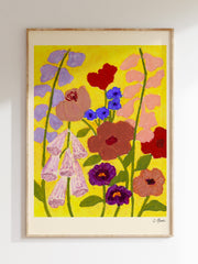 'Flowers on Yellow' print