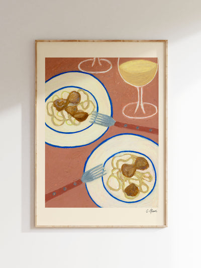 Carla Llanos 'Spaghetti Frutti Di Mare' print at Collagerie