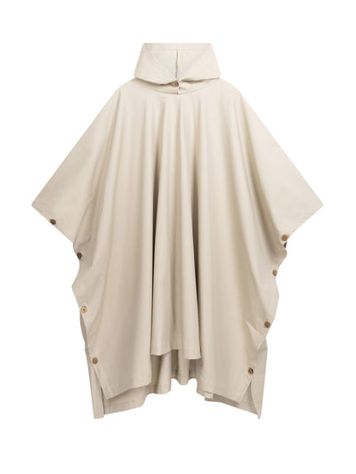 Carrier Company Long hooded rain cape in bone at Collagerie