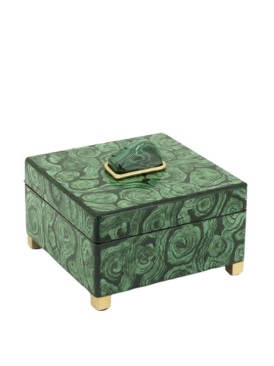 Casa By JJ Eleanor malachite swirl jewelry box at Collagerie