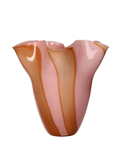 Casa By JJ Peach glass vase with scallop at Collagerie