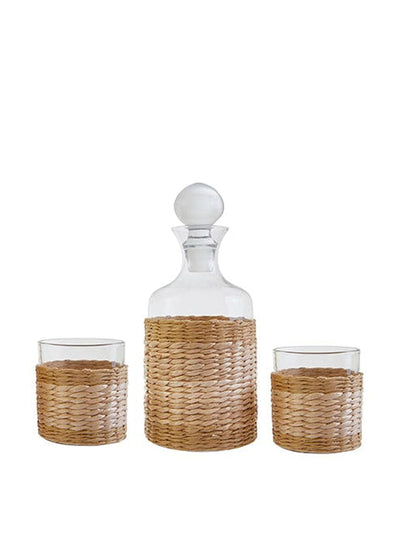 Casa By JJ Seagrass glasses and decanter set at Collagerie