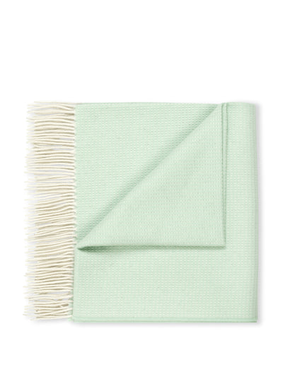 Volga Linen Min green pure cashmere baby blanket at Collagerie