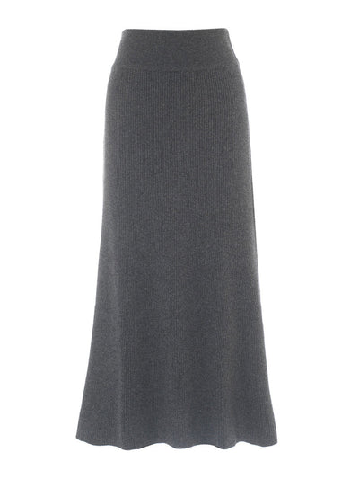 Cashmere in Love Dark grey river knit skirt at Collagerie