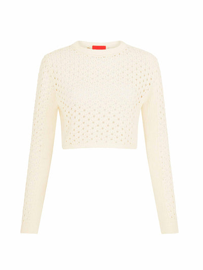 Cashmere in Love Ria crochet cropped jumper at Collagerie