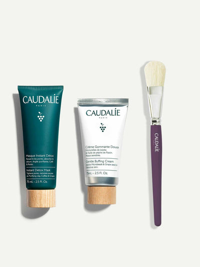 Caudalie Vinoclean Detox Scrub Ritual & Brush at Collagerie