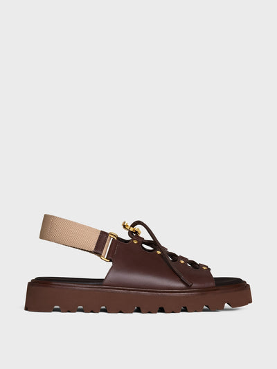 Celine Billie chunky sandals in calfskin and textile at Collagerie