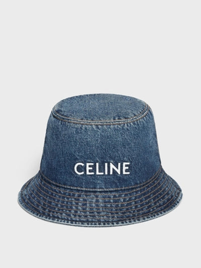 Celine Celine bucket hat in union wash denim at Collagerie