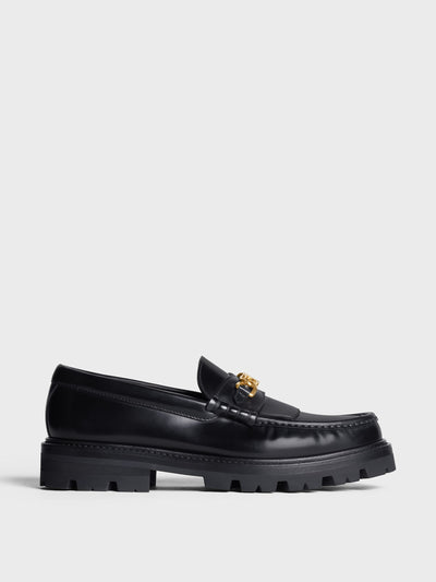Celine Margaret loafers with Triomphe chain in polished bull at Collagerie