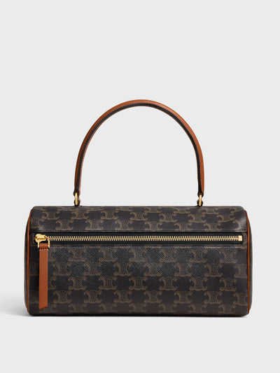 Celine Cylinder bag in triomphe canvas and calfskin at Collagerie