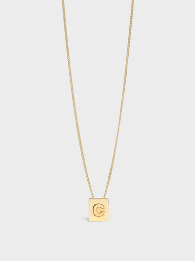 Celine Alphabet C necklace in brass with Gold at Collagerie