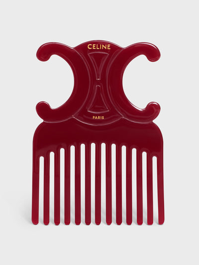 Celine Triomphe acetate hair comb in Açai at Collagerie