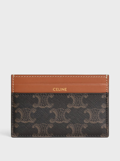 Celine Medium card holder in Triomphe canvas and calfskin at Collagerie