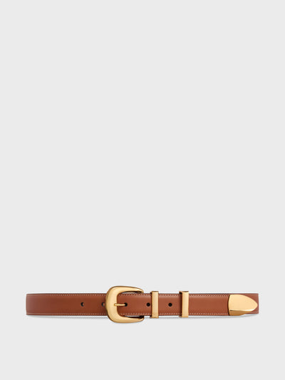 Celine Medium western belt in natural calfskin at Collagerie