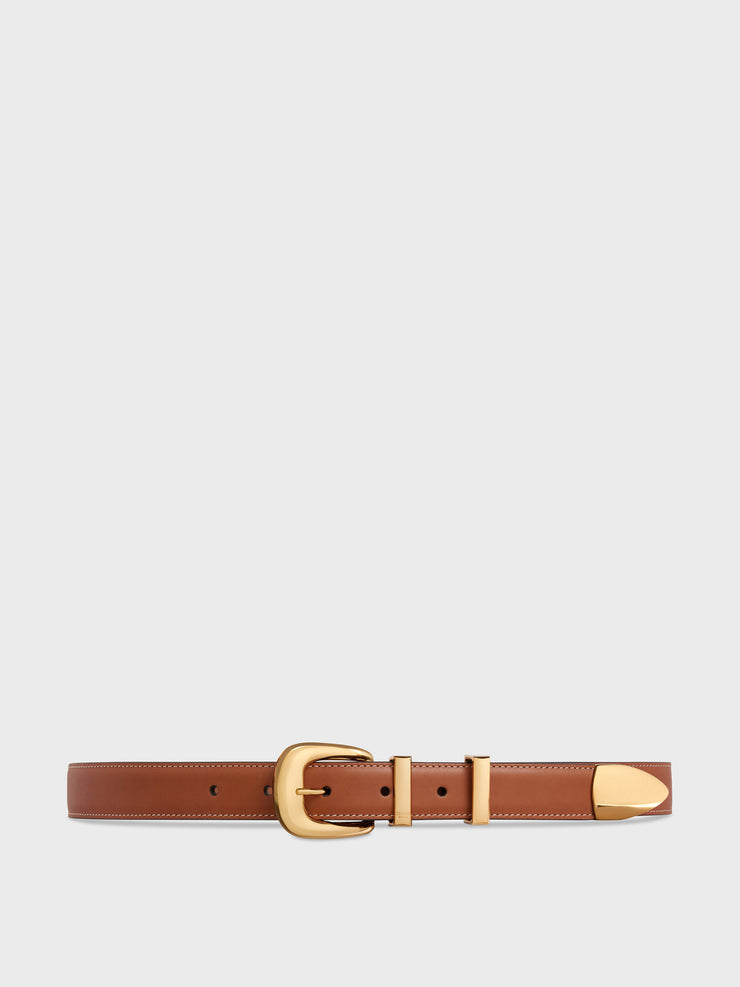 Medium western belt in natural calfskin Accessories Celine    - Collagerie