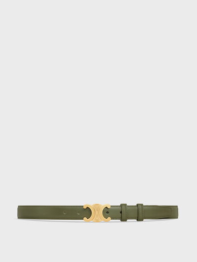 Celine Medium Triomphe belt in Dark Olive at Collagerie