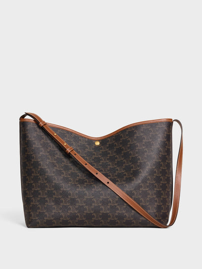Celine Soft shopper bag in triomphe canvas and calfskin at Collagerie