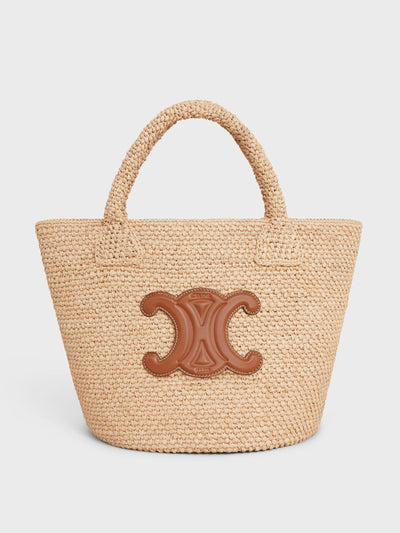 Celine Triomphe celine classic panier inraffia and calfskin at Collagerie