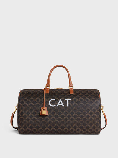 Celine Travel 50 in triomphe canvas with cat print at Collagerie