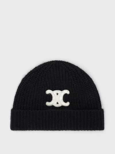 Celine Triomphe beanie in seamles cashmere at Collagerie