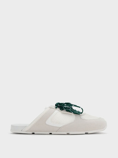 Charles & Keith Mesh patterned-lace slip-on sneakers at Collagerie
