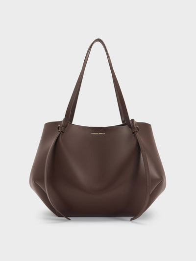 Charles & Keith XL calla tote bag in espresso brown at Collagerie