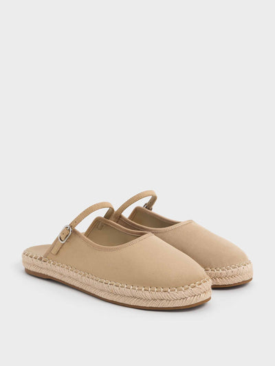 Charles & Keith Faux suede slip-on Mary Jane espadrilles at Collagerie