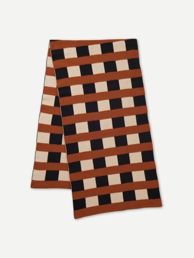 Jo Gordon Check and stripe brushed blanket scarf at Collagerie