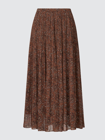 Uniqlo : C Chiffon brown pleated skirt at Collagerie