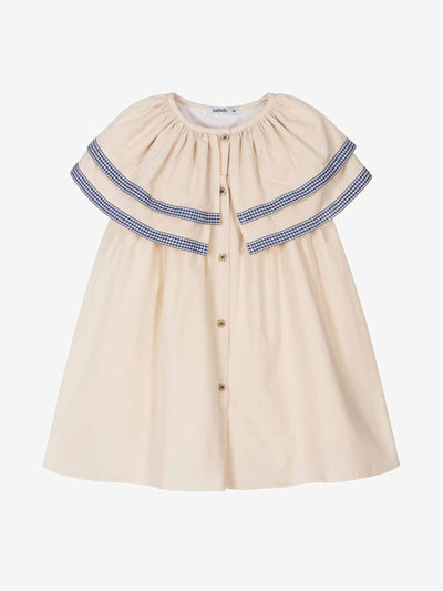Babidu Girls beige cotton collared dress at Collagerie