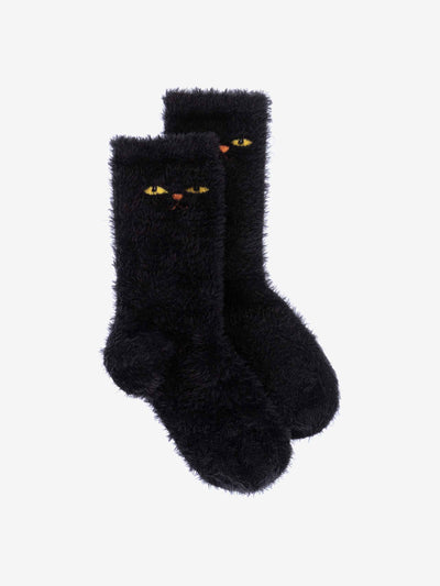 Mini Rodini Black fluffy Chef Cat socks at Collagerie