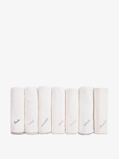 Bonpoint White cotton muslins (set of 7) at Collagerie