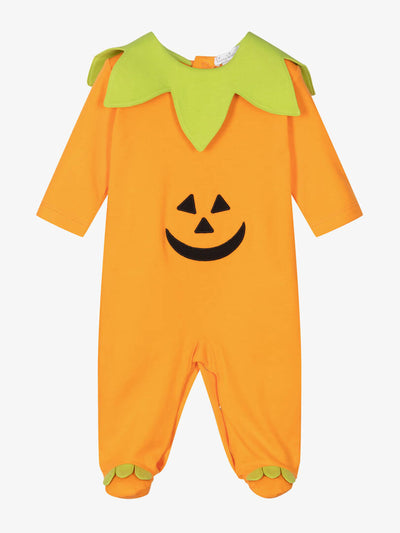 Kissy Kissy Orange Hello Halloween cotton babygrow at Collagerie