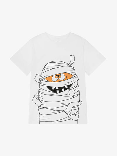 Stella McCartney Kids Boys white Halloween mummy cotton t-shirt at Collagerie