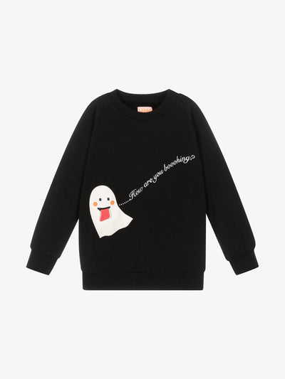 Wauw Capow by Bangbang Black ghost sweatshirt at Collagerie