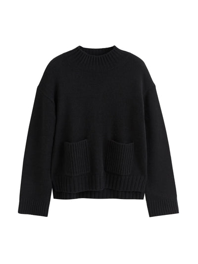 Chinti & Parker Black cashmere patch pocket sweater at Collagerie