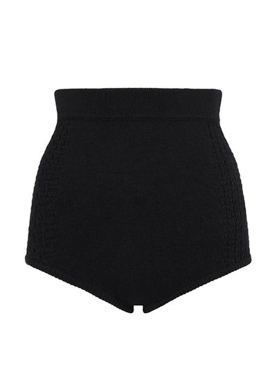 Cashmere in Love Black crochet cashmere knickers at Collagerie