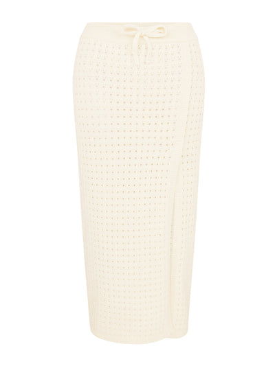 Cashmere in Love Cashmere-blend crochet midi skirt at Collagerie