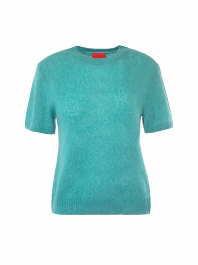 Cashmere in Love Blue knit cashmere top at Collagerie