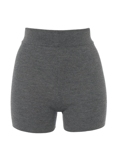 Cashmere in Love Alexa fine mini dark grey biker short at Collagerie