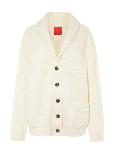 Cashmere in Love Ivory boyfriend cashmere cardigan at Collagerie