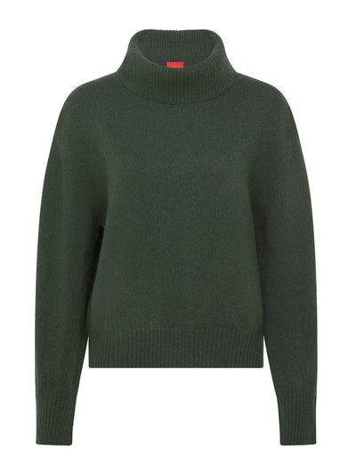 Cashmere in Love Moss rollneck jumper at Collagerie