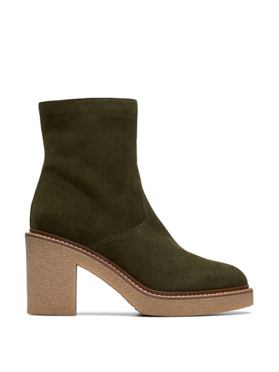 Clarks Dark Green suede boots at Collagerie