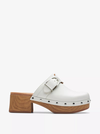 Clarks Sivanne sun white leather sandals at Collagerie