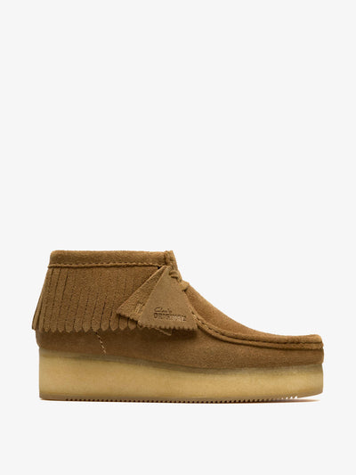 Clarks Wallabee wedge fringe boots at Collagerie