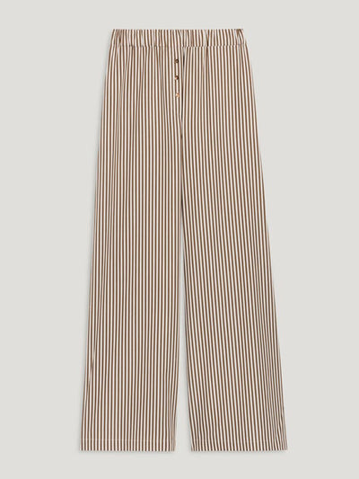 Claudie Pierlot Bronze striped trousers at Collagerie