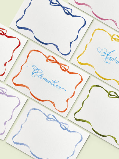 Clementina Sketchbook Ribbon place cards at Collagerie