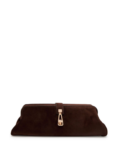 Gabriela Hearst Baguette suede clutch bag at Collagerie